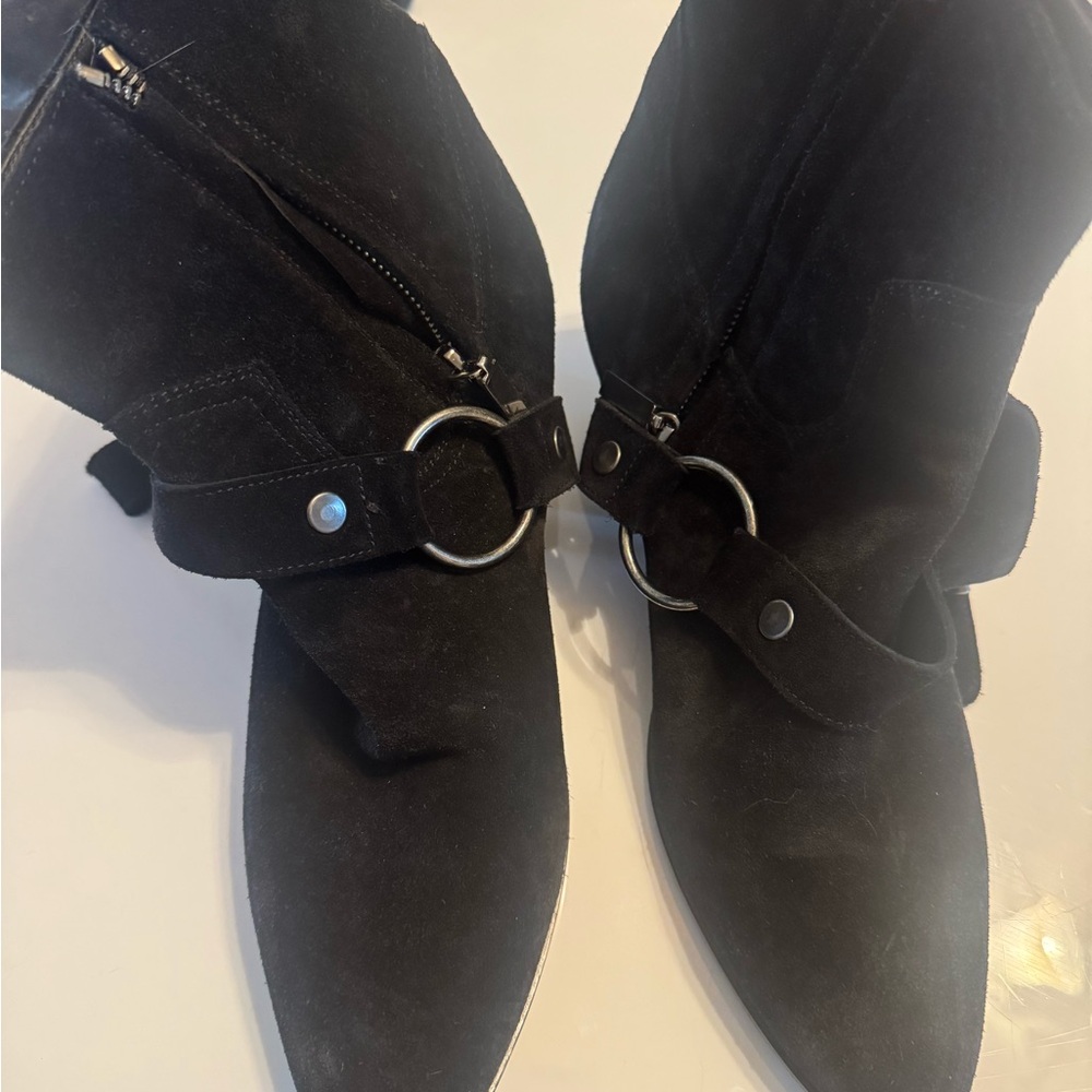 Saint Laurent “Blake” Black Suede Harness Ankle Boots Women’s EU 40 (US 9.5–10) - Picture 14 of 15